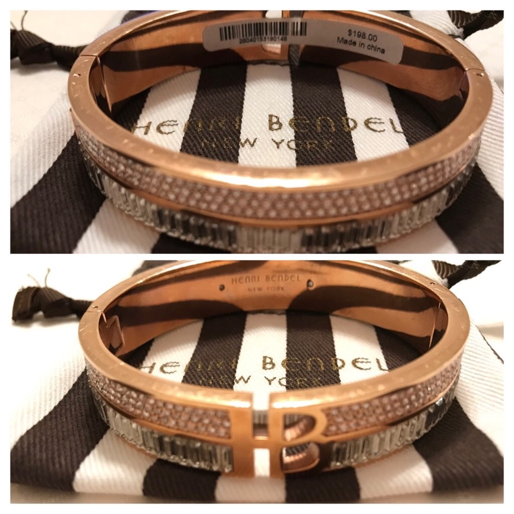 💎HTF💎HENRI BENDEL Double Row Swarovski Bangle - Picture 10 of 10